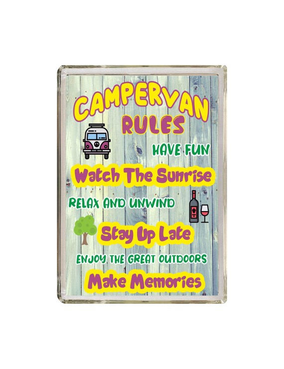 Fun Campervan Gift Campervan Rules Novelty Fridge Etsy UK