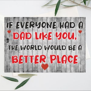 Leuke kaart voor papa - als iedereen een vader zoals jij had - Leeg van binnen om te schrijven wat je wilt - Verjaardag Kerst Bedankt Vaderdag