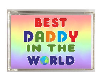 Regalo para papá - Mejor papá del mundo - Novedad refrigerador magnet - Regalo ideal para el día de los padres de cumpleaños de Navidad - Ama a mi papá