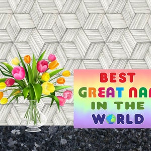 Carte amusante pour Great Nan - Meilleur grand Nan au monde - Blanc à l’intérieur pour que vous puissiez écrire - Anniversaire Noël Merci Fête des Mères