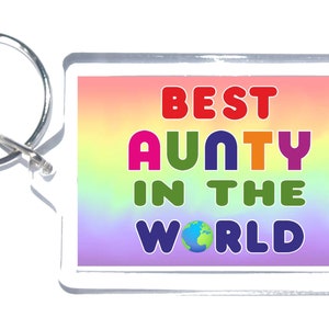 Ideal Aunty Gift - Novelty Keyring - Best Aunty In The World - Ideal Gift Present For Your Aunt For Birthday Christmas