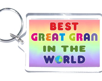 Regalo divertido para la gran abuela - mejor del mundo - Llavero novedad - Regalo para el día de las madres cumpleaños navidad - Amor mi gran abuela