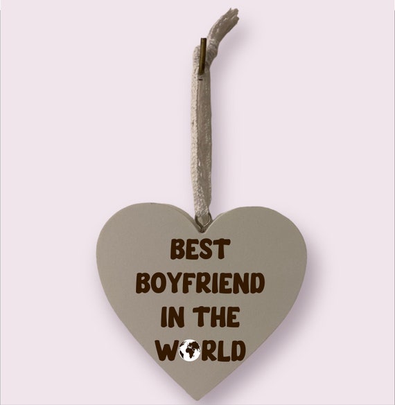 Heart Gift for Boyfriend White Heart Plaque Best in the World