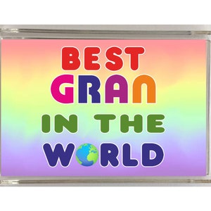 Cadeau grand-mère - Aimant fantaisie pour réfrigérateur - Le meilleur du monde - Cadeau idéal pour un grand-mère pour un anniversaire Noël Fête des Mères
