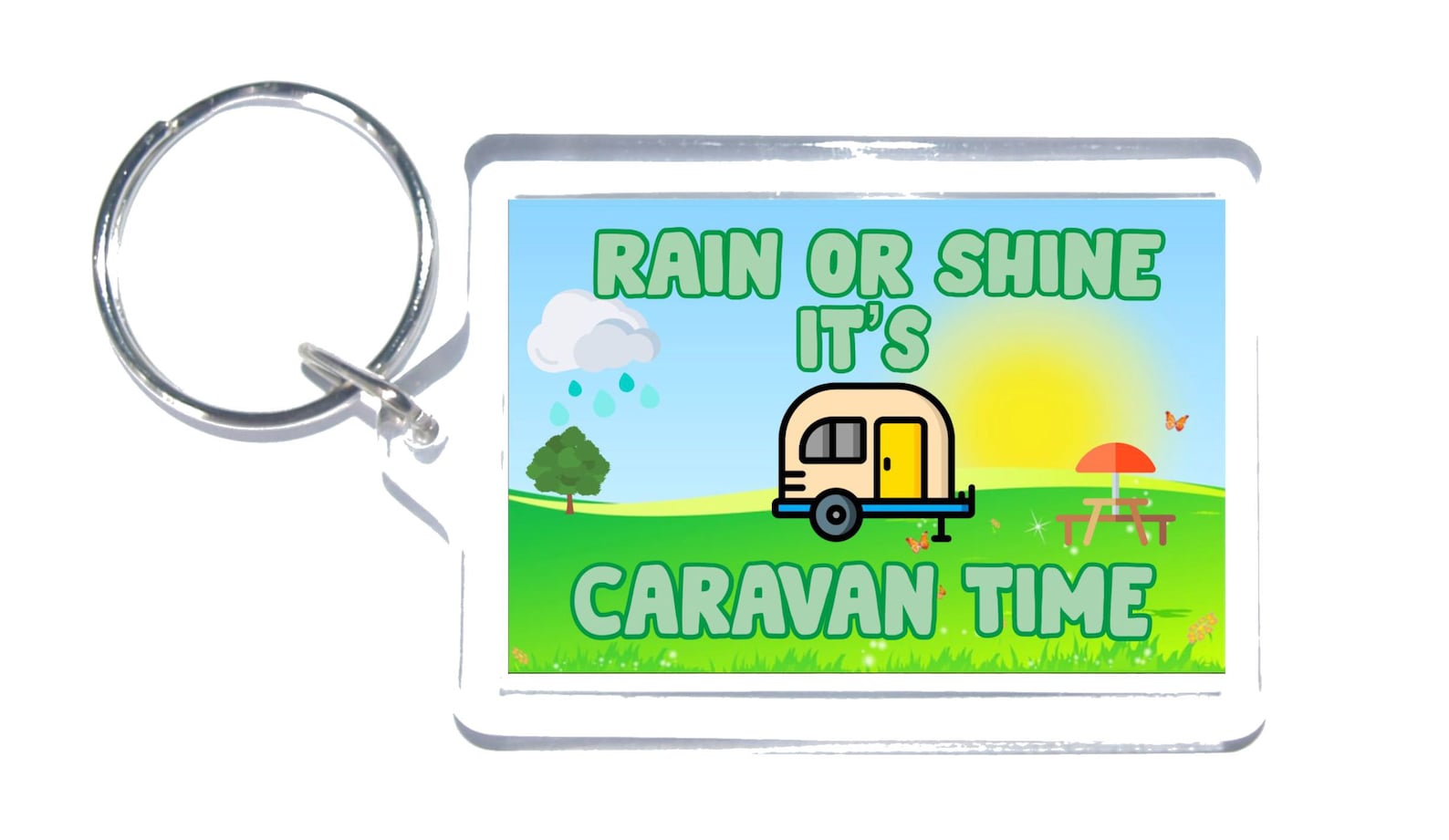 Fun Caravan Gifts Novelty Keyring Rain or Shine It's Etsy Ireland