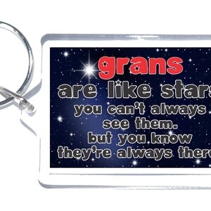 Nice Gran Gift - Grans Are Like Stars - Porte-clés fantaisie - Super cadeau pour votre grand-mère - Fête des mères Anniversaire Noël