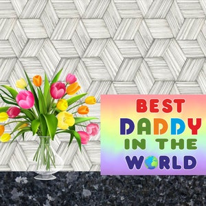 Belle carte pour papa - Meilleur papa du monde - Blanc à l’intérieur pour écrire ce que vous voulez - Anniversaire Noël Merci Fête des Pères