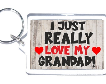 Bonitos regalos de abuelo - Me encanta mi abuelo - Llavero novedad - Regalo para navidad Cumpleaños Cumpleaños Día de los Padres Gracias - Amor abuelo