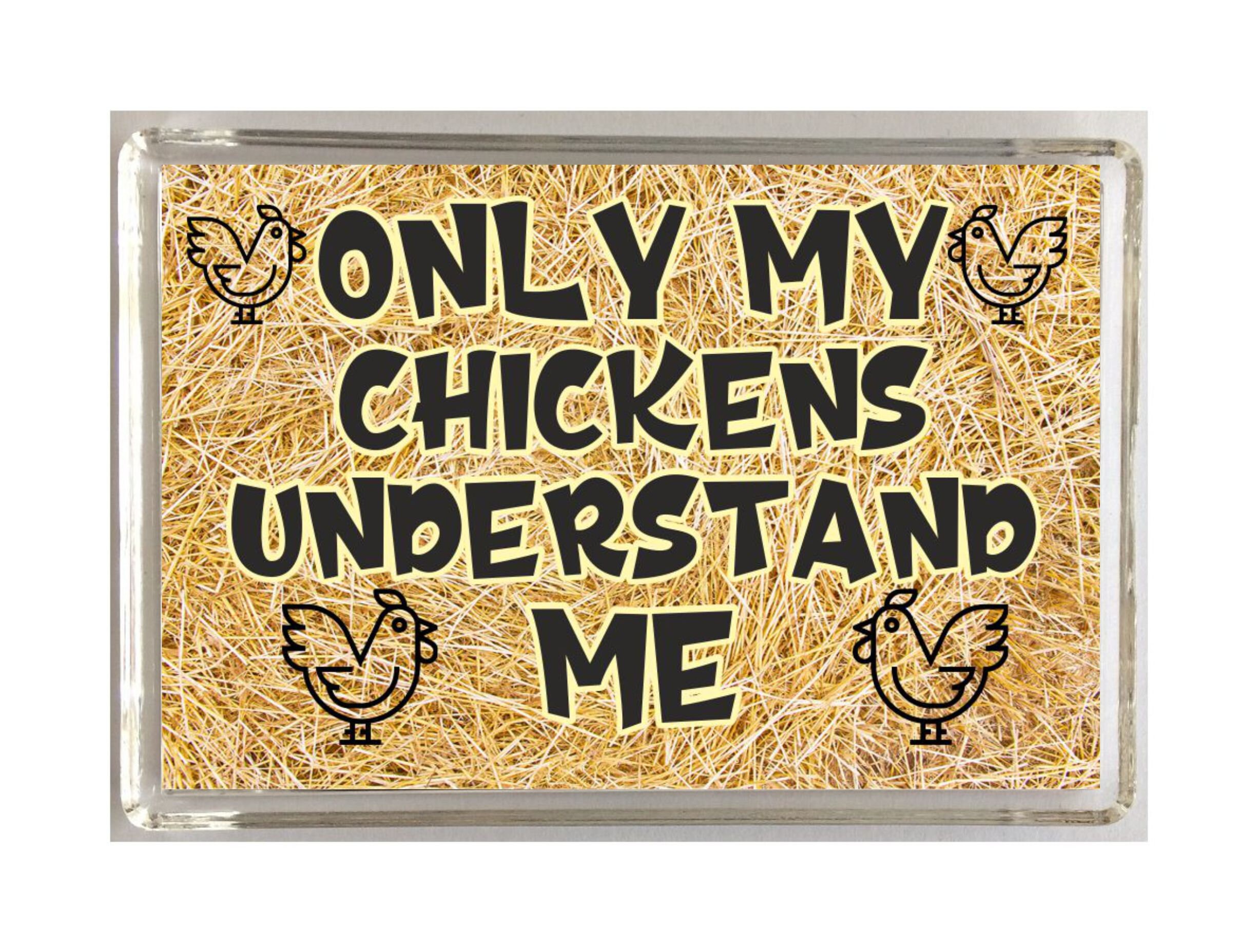 Fun Chicken Lover Gift - Only My Chickens Understand Me - Novelty Fridge Magnet - Ideal Present - Friend Loves Chickens