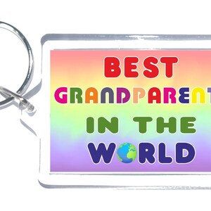 Gift For Grandparents - Best Grandparents In The World - Novelty Keyring - I Love My Grandparents - Present For Birthday Christmas Miss You