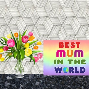 Schöne Karte für Mama - Beste Mama der Welt - Blanko innen für Dich, um zu schreiben, was Du willst - Geburtstag Weihnachten Danke Muttertag