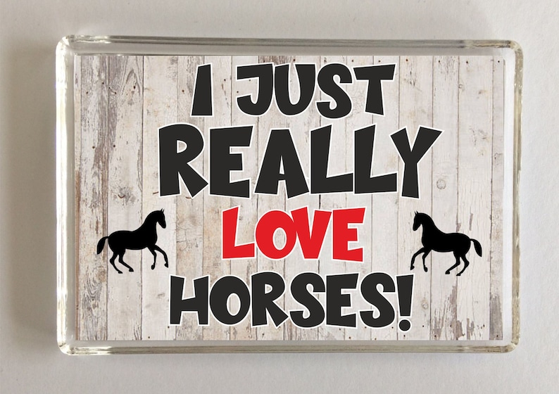 " I Love Horses " Horse Fridge Great Christmas Gift Refrigerator Magnet 