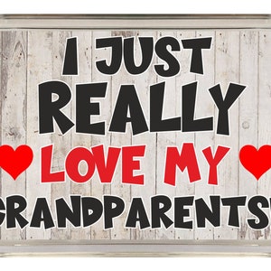 Nice Grandparents Gift - I Just Really Love My Grandparents - Novelty Fridge Magnet - Great Present Birthday Christmas Thank You