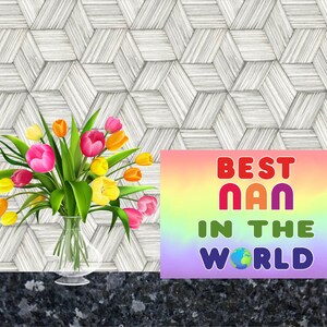 Belle carte pour Nan - Meilleur Nan du monde - Blank Inside - Fête des mères Anniversaire Noël Merci - Mon Nan est le meilleur