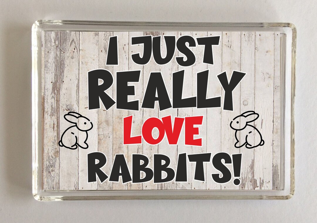 I Just Really Love Rabbits, Novelty Fridge Magnet, Ideal Present Gift ...
