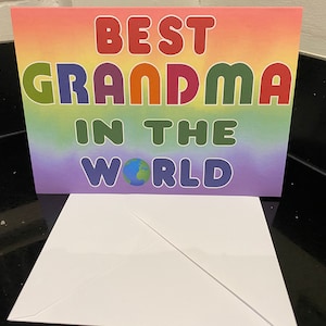 Schöne Karte für Oma - Beste Oma der Welt - Blanko innen für Dich zum Schreiben - Muttertag Geburtstag Weihnachten Danke