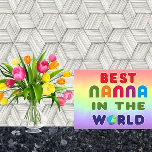 Belle carte pour Nanna - Meilleure Nanna au monde - Vierge à l’intérieur pour que vous puissiez écrire - Fête des mères Anniversaire Noël Merci
