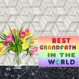 Belle carte pour grand-père - Meilleur grand-père du monde - Blanc à l’intérieur - Anniversaire Noël Merci Fête des Pères