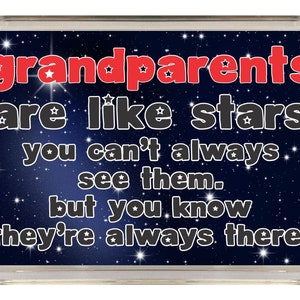 Nice Grandparent Gift - Grandparents Are Like Stars - Novelty Fridge Magnet - Great Present Birthday Christmas Thank You
