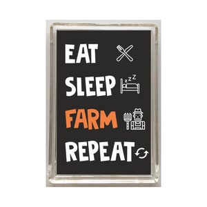 Fun Farming Gift - Novelty Fridge Magnet - Eat Sleep Farm Repeat - Ideal Gift For A Farmer