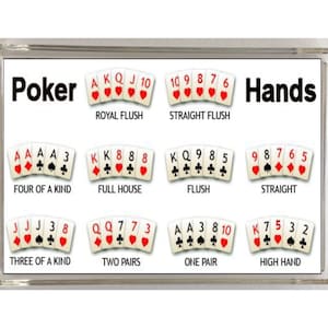 Fun Poker Lover Gift - Texas Holdem Poker Hands - Fridge Magnet - Ideal Present for Poker Players - New To Poker - Poker Friends
