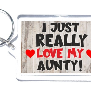 Nice Aunty Gifts - Novelty Keyring - I Just Really Love My Aunty - Ideal Gift Present For Your Aunt For Birthday Christmas Thank You