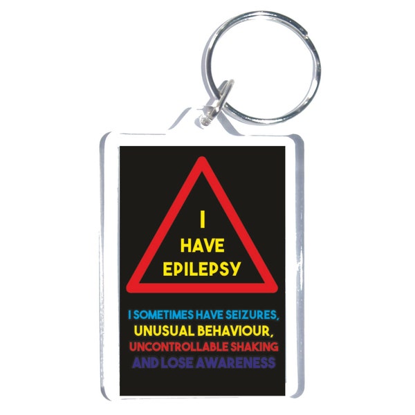 Epilepsy Alert Keyring - Novelty Keyring -  Medical Awareness - I have Epilepsy - Medical Alert on Your Keys