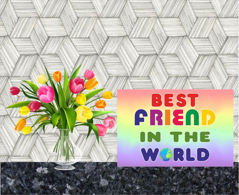 Leuke kaart voor vriend beste vriend ter wereld leeg Etsy België