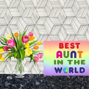 Schöne Karte für Tante - Beste Tante der Welt - Blanko innen für Dich zum Schreiben - Geburtstag Weihnachten Danke