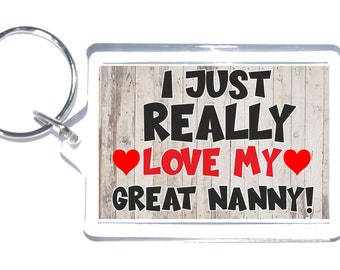 Bonito gran regalo de niñera - Me encanta mi gran niñera - Llavero novedad - Regalo para el día de las madres cumpleaños Navidad - Amor gran niñera
