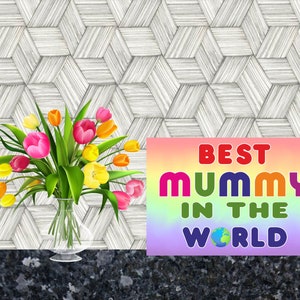 Schöne Karte für Mama - Beste Mumie der Welt - Blanko innen für Dich zum Schreiben - Geburtstag Weihnachten Danke Muttertag