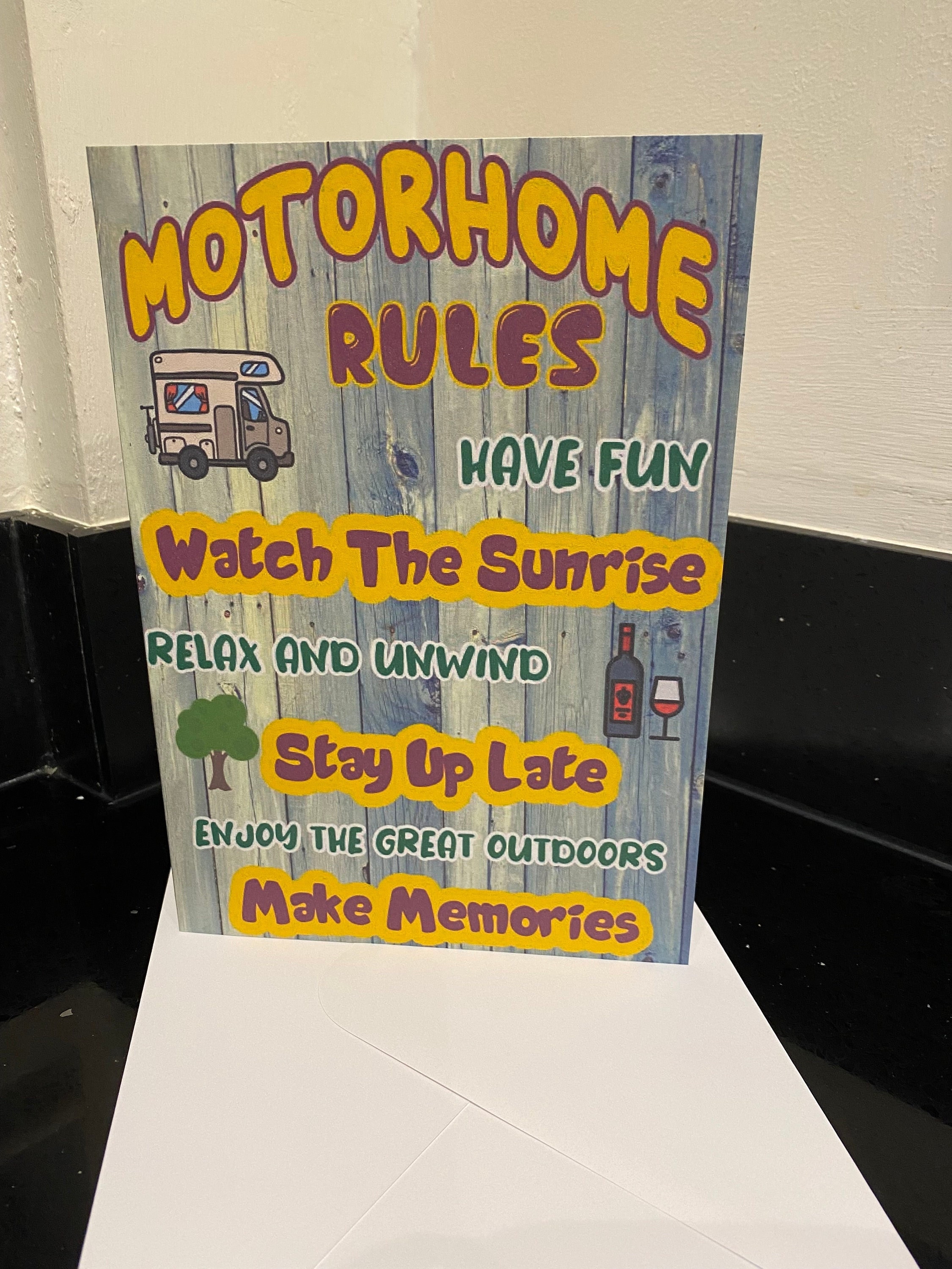 Motor Home Flash Card.pdf Fun Card for Motorhome Lover - Motorhome Rules - Blank Inside ...