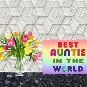 Schöne Karte für Tante - Beste Tante der Welt - Blanko innen für Dich, um zu schreiben, was Du willst - Geburtstag Weihnachten Danke