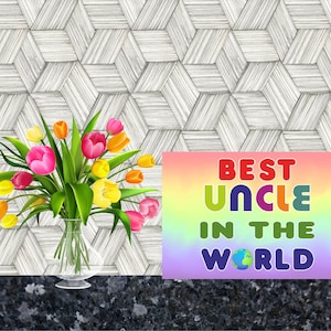 Carte amusante pour oncle - Meilleur oncle du monde - Blanc à l’intérieur pour que vous puissiez écrire - Drôle d’anniversaire Cadeau de Noël merci