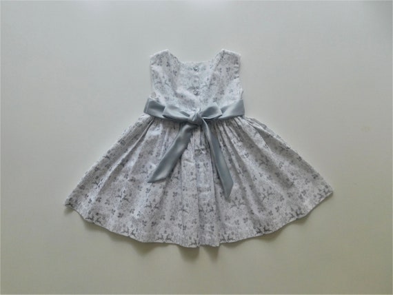 Toddler Christmas dress, Party dress, White, Silver, Reindeer, Holly, Christmas trees, Occasion