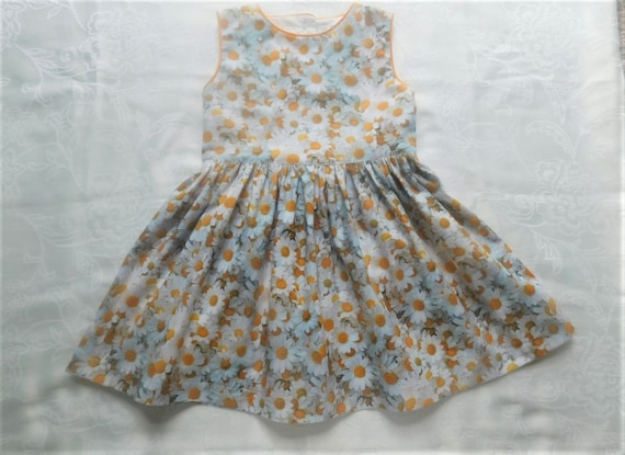 Baby/Toddler/Girls Daisy Print, White and Bright Yellow/Gold