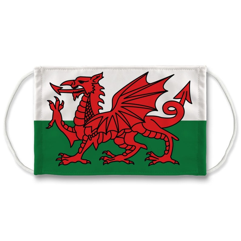 Welsh Flag Face Mask Wales Flag Mask Reusable Premium Custom Etsy UK