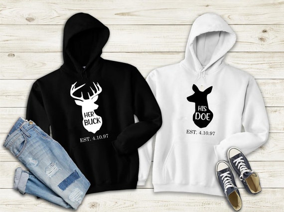 Buy His Doe Her Buck Country Couple Matching Sweatshirts Country