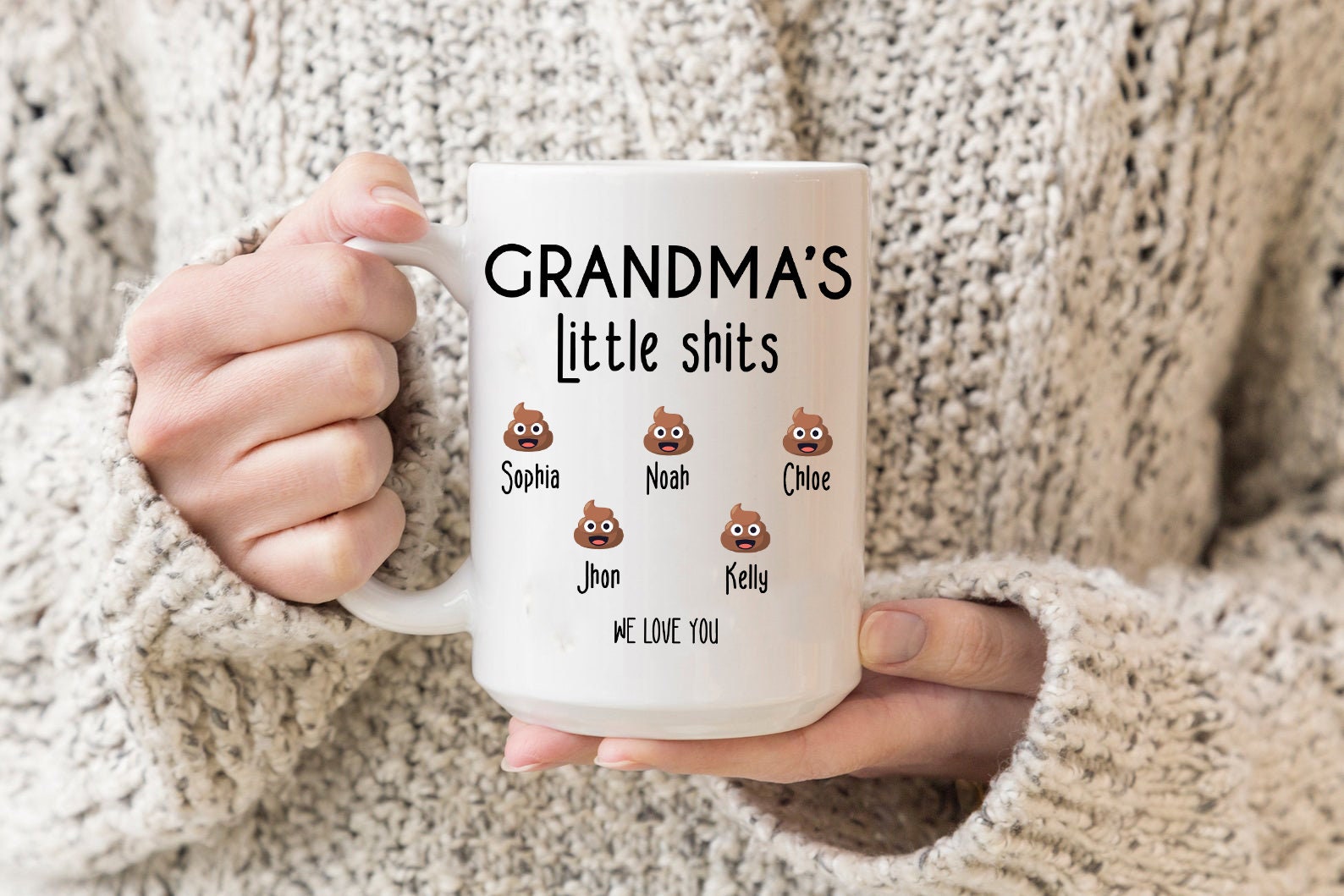 Grandma Mug Grandma's Little Shit Mug Personalized Gift Etsy