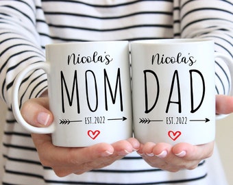 Personalised Congratulations On New Parents Mummy Daddy Established Mug Gift Set Newborn New Birth for Mum and Dad