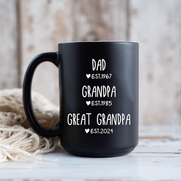 Dad, Grandpa, Great Grandpa Mug, Great Grandpa Gift, Pregnancy Announcement, Pregnancy Reveal, Personalized Great Grandpa to be Mug, ep581