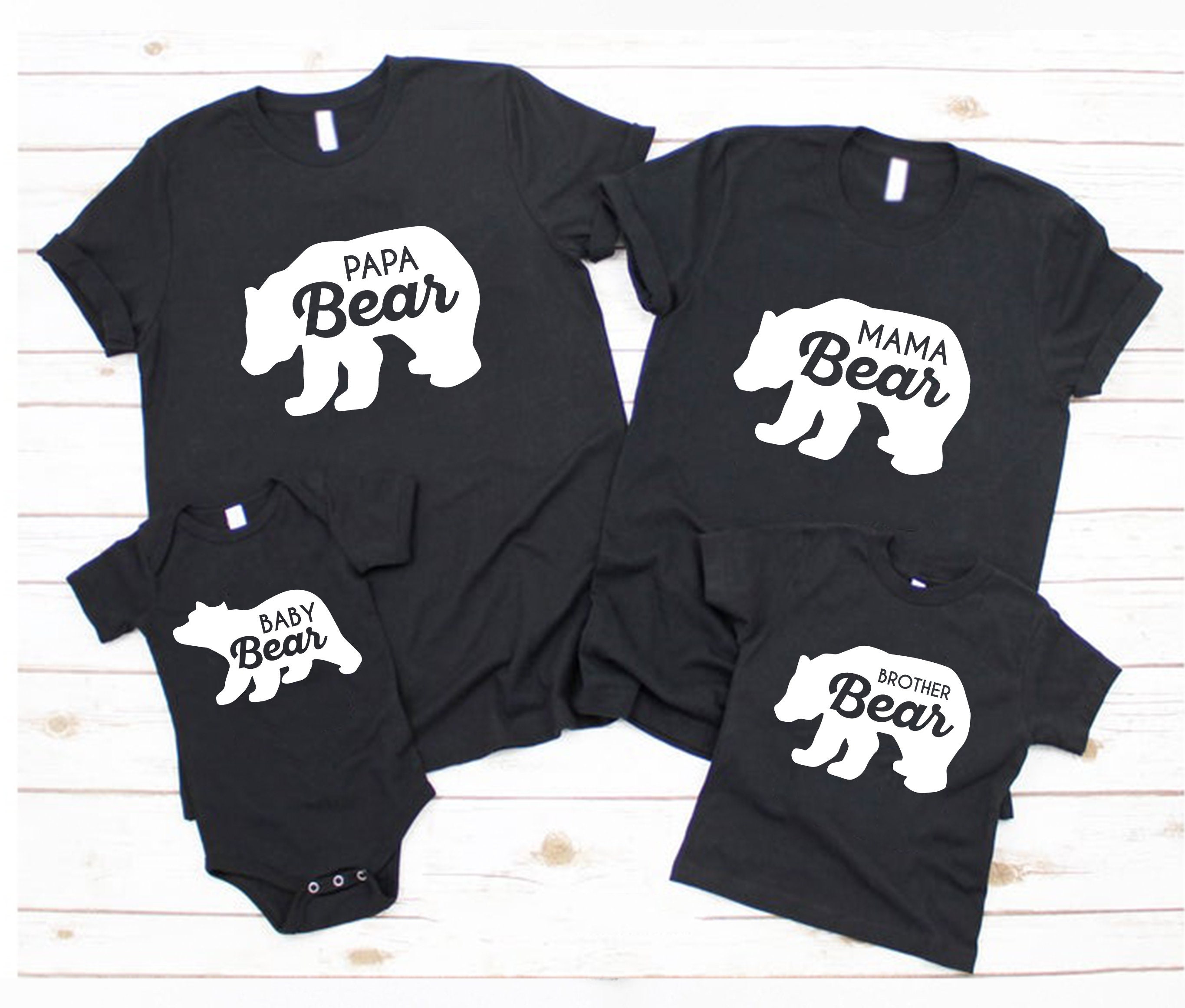 Discover Bear Family Personalized Mama Papa Baby Bear Matching Party Shirts