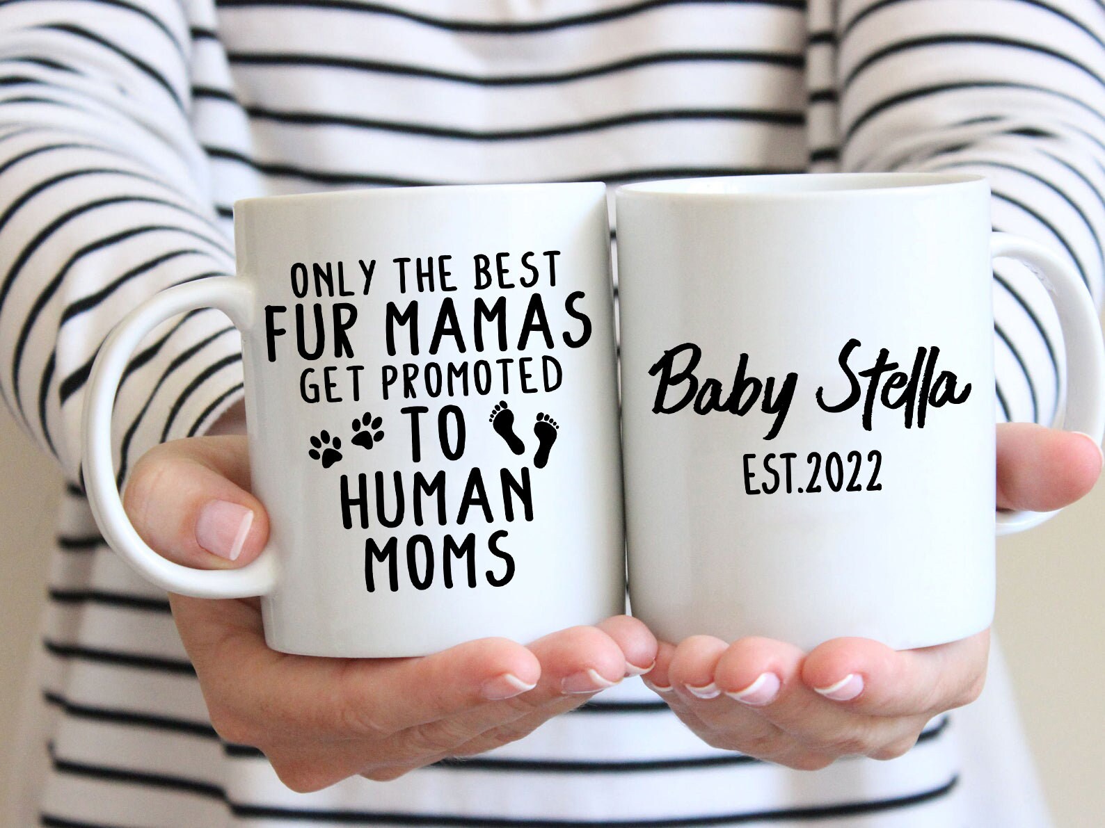 Tazza Divertente In Ceramica: Only The Best Fur Mamas Get Promoted To Human Mama – Idea Regalo Per Neo Mamma, 325 Ml