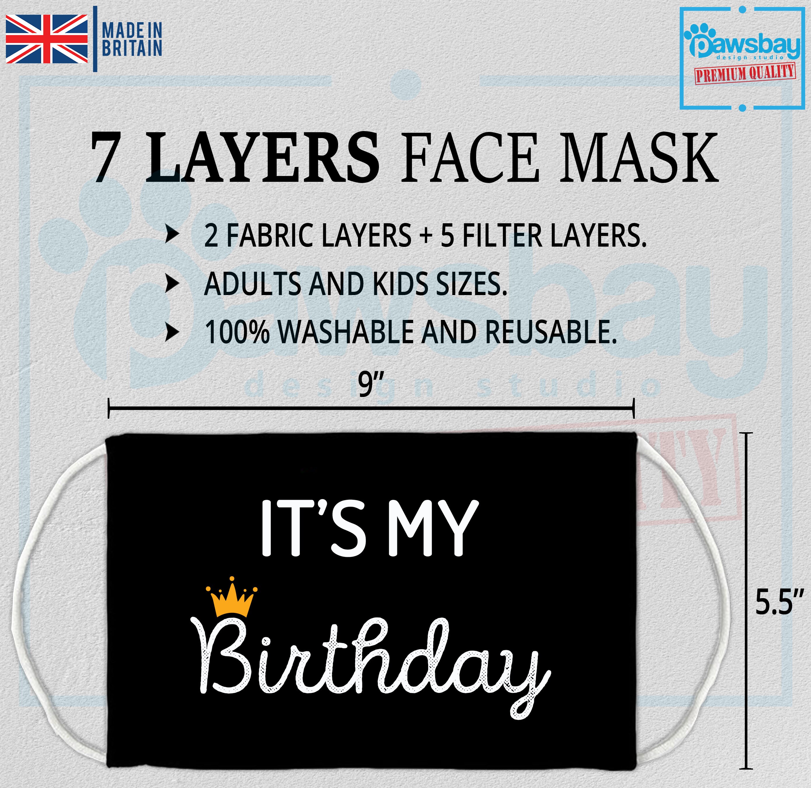 Birthday Face mask It's my birthday Reusable washable | Etsy