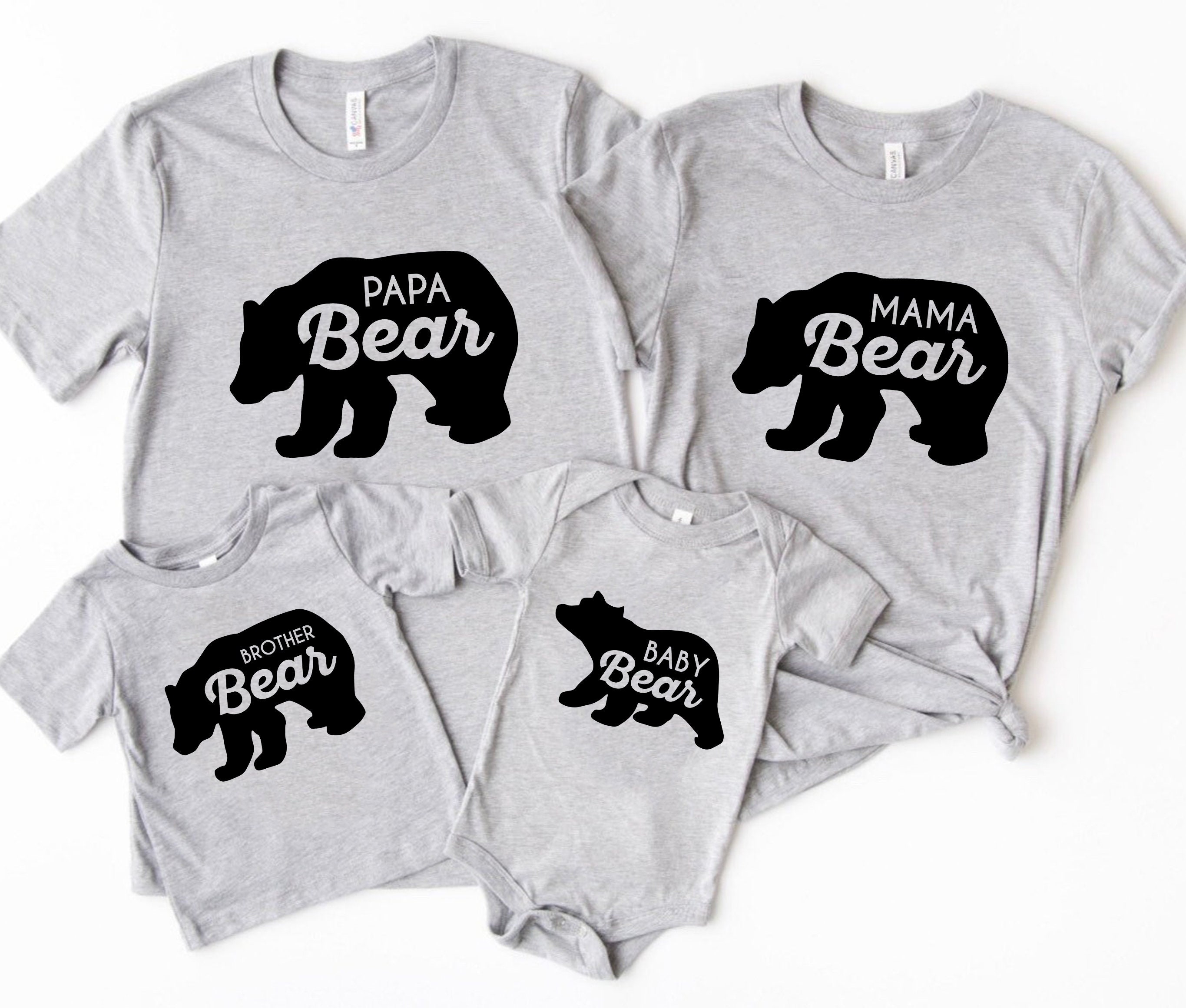 Discover Bear Family Personalized Mama Papa Baby Bear Matching Party Shirts