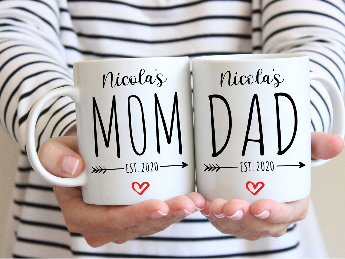 New Parent gift New Mom and Dad Gift Dad Est 2021 Mom Est Etsy
