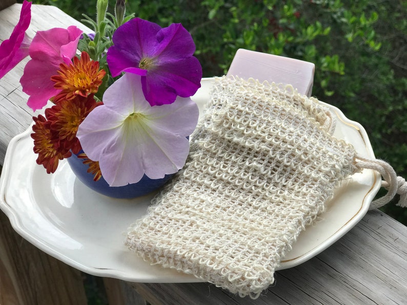 Sisal Scrub Bag with Handcrafted Soap image 1