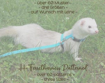H - Ferret Harness Patterned | Custom-made | Harness for Ferrets | Ferret Puppy Harness | Ferretharness