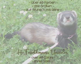 H - Ferret Harness Unicolor | Custom-made | Harness for Ferrets | Ferret Puppy Harness | Ferretharness