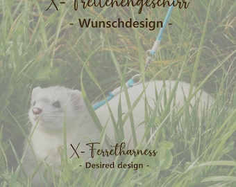 X - Custom-made ferret harness | Harness for ferrets | Continuously adjustable | Ferret puppy harness | Ferret harness